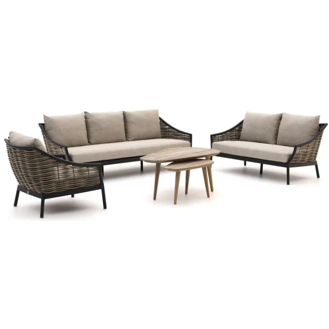 Apple Bee Milou/ROUGH-K stoel-bank loungeset 5-delig Grijs