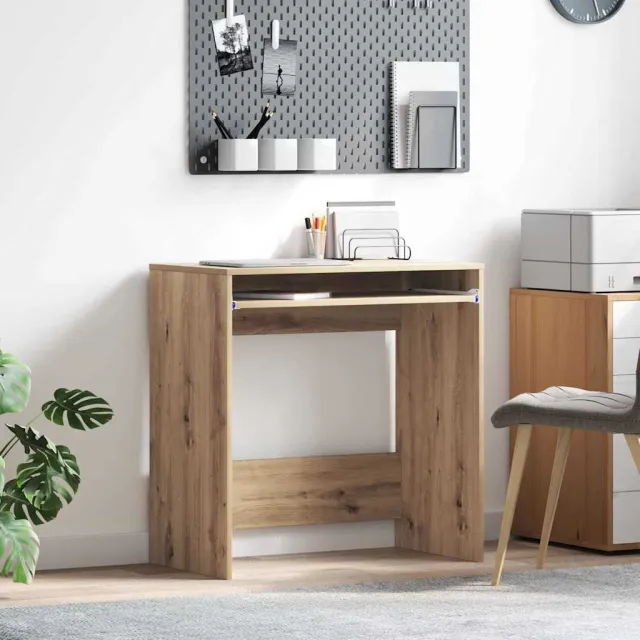 vidaXL Bureau Artisan Eiken 77,5 x 43 x 79 cm Bewerkt hout, foto 2