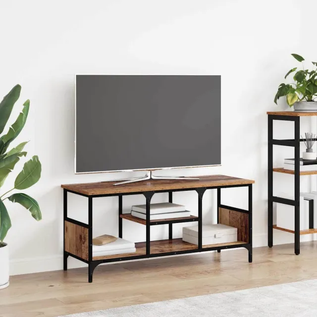 vidaXL TV-kast Oud Hout 100 x 35 x 45 cm Gemonteerd hout en ijzer Bruin