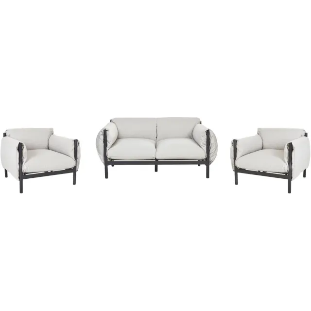 Beliani ESPERIA - Loungeset 4-zits - Lichtgrijs - Aluminium
