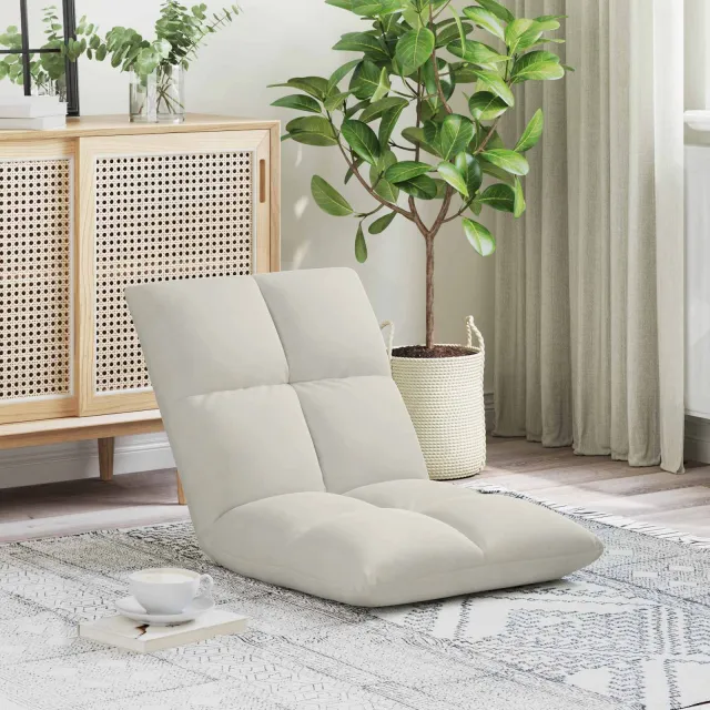 vidaXL Verstelbare vlo stoelen Crèmekleurig Fluweel