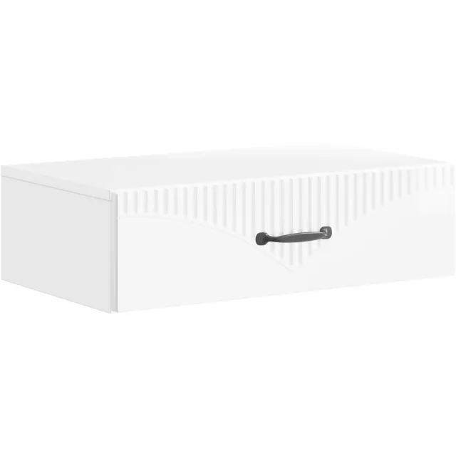 vidaXL Wandgemonteerde - Zijtafel - 59 - x - 34,5 - x - 17 - cm - Bewerkt - hout Hoogglans wit