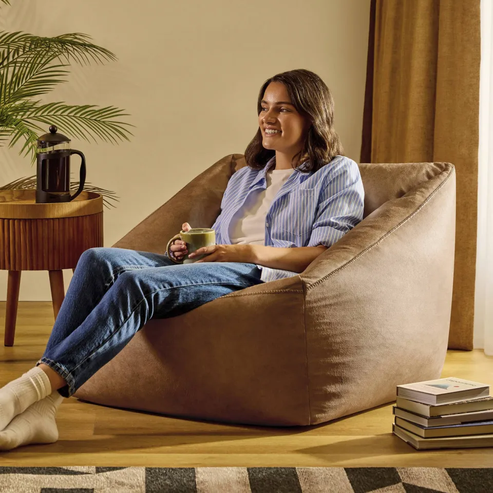 icon - Natalia XL Zitzak Fauteuil - Kunstleer - Bruin, foto 3