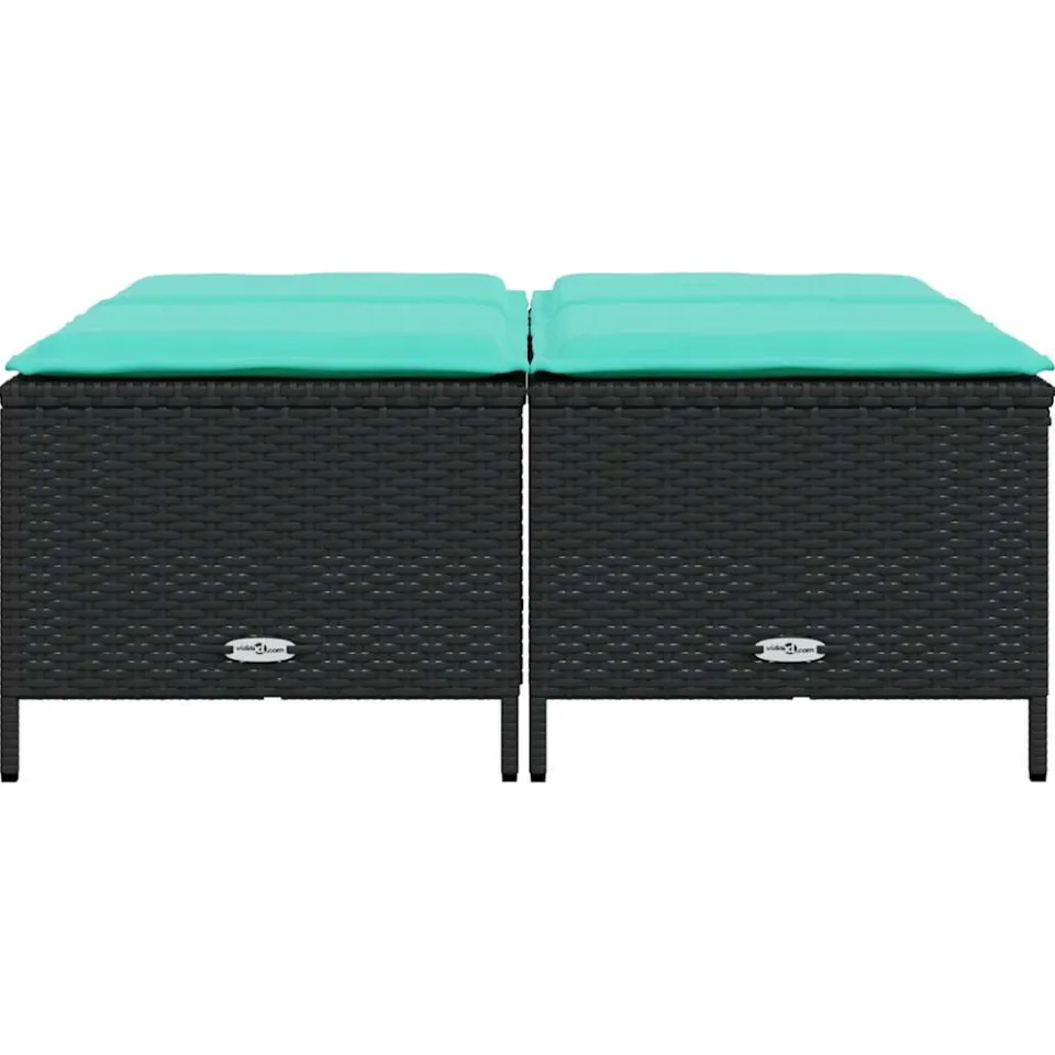 vidaXL Tuinstoelen met kussens 4 stuks zwart polyrotan