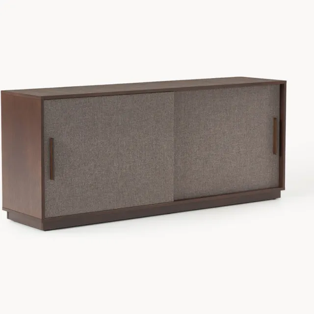 Westwing Collection Houten dressoir Wisp met gestoffeerde voorzijde Taupe