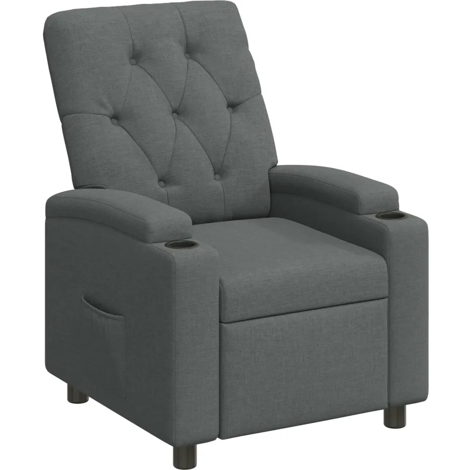 vidaXL Ligstoel Donkergrijs 75 x 95 x 101 cm Stof