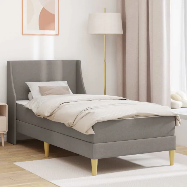 vidaXL Bedframe met matras Taupe 80 x 200 cm Polyester