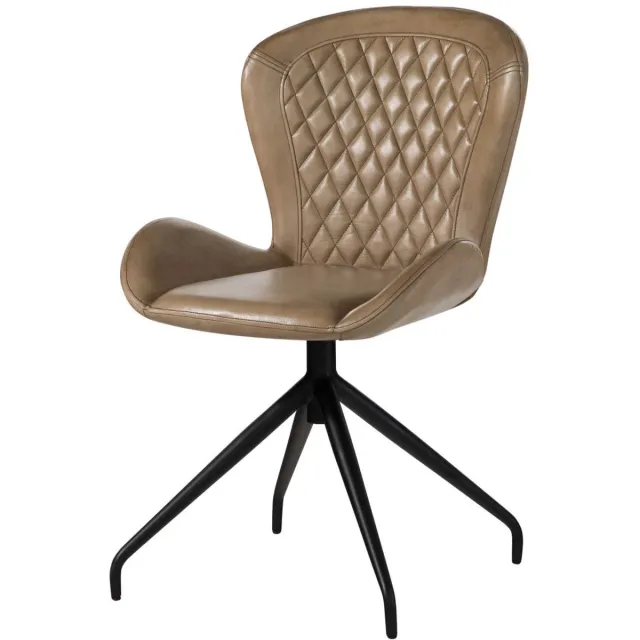 MASSIVMOEBEL24 .DE gestoffeerde stoel beige echt leer gemonteerd IRON LABEL #612