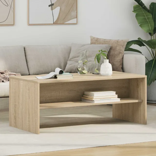 vidaXL Salontafel Sonoma Eiken 100 x 50 x 40 cm Bewerkt hout Bruin