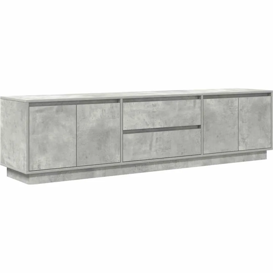 vidaXL Tv-meubel met LED-verlichting 193,5x41x50 cm betongrijs