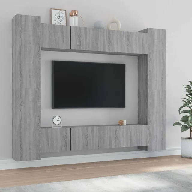 vidaXL 8-delige Tv-meubelset bewerkt hout grijs sonoma eikenkleurig, foto 2