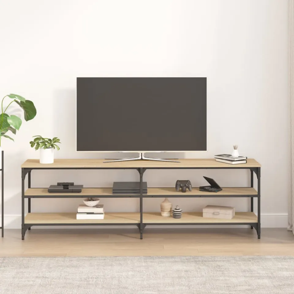 vidaXL Tv-meubel 160x30x50 cm bewerkt hout sonoma eikenkleurig, foto 3