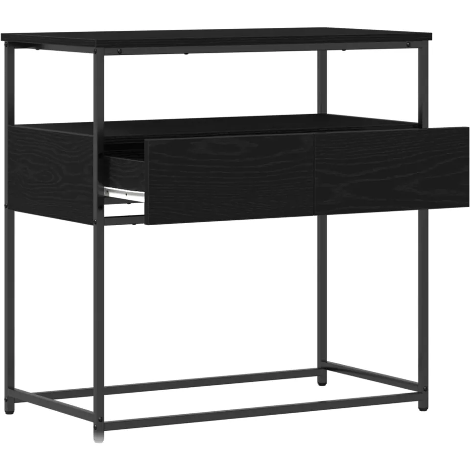 vidaXL Wandtafel Zwart Eiken 75 x 40 x 75 cm Bewerkt hout, foto 2