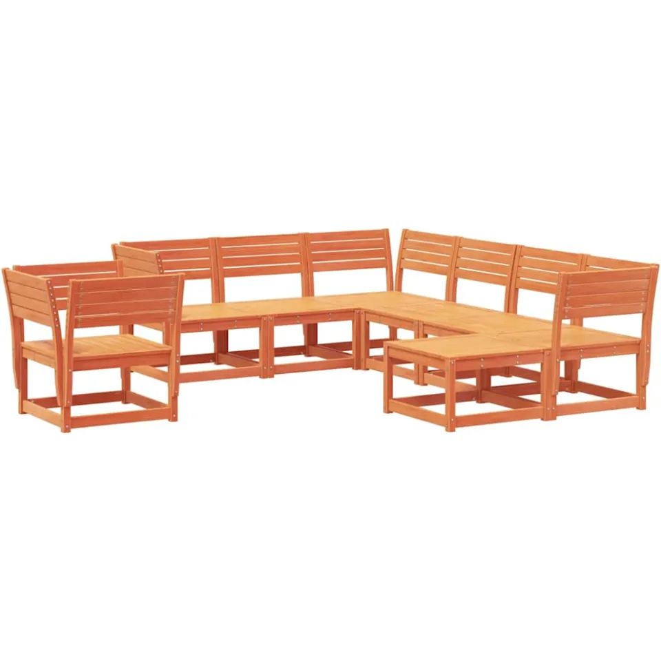 vidaXL 8-delige Loungeset massief grenenhout wasbruin bruin, foto 3