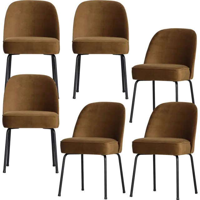 WOOOD Vogue Eetkamerstoelen - Fluweel - Honinggeel - Set van 6 honey yellow