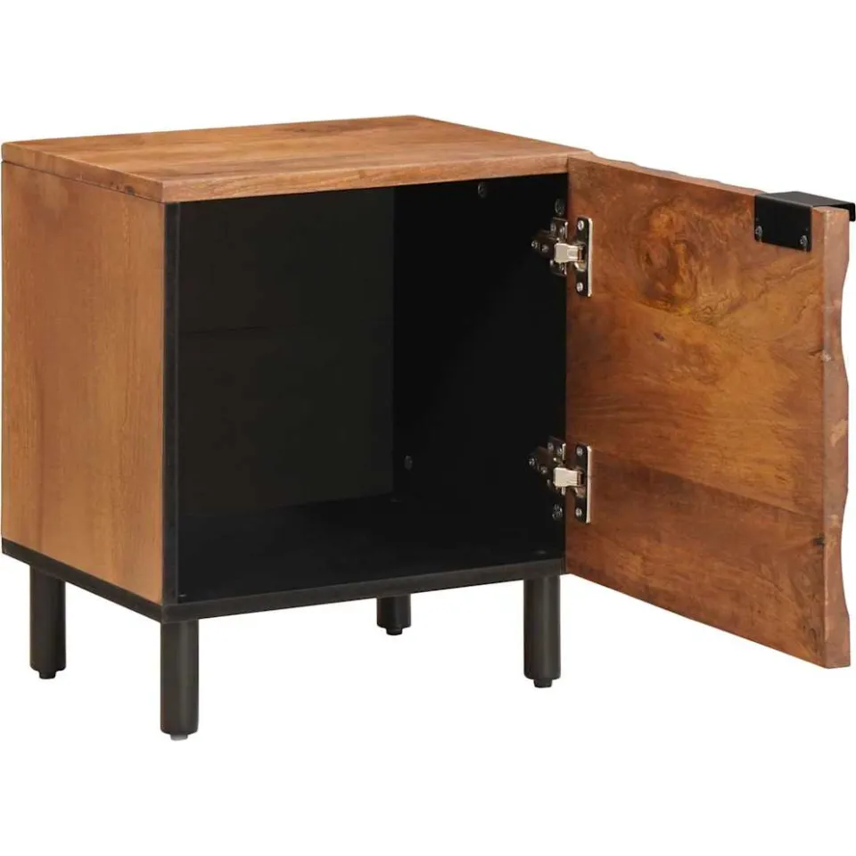 vidaXL Nachtkastje 2 st Bruin 40 x 33 x 46 cm Massief Mango Hout, foto 3