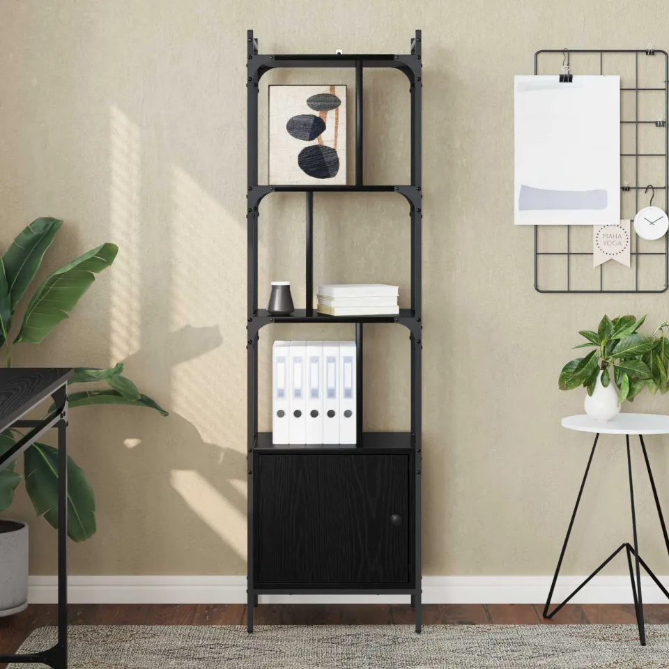 vidaXL Boekenkast 6-laags 44,5 x 30 x 154,5 cm Bewerkt hout zwart, foto 3