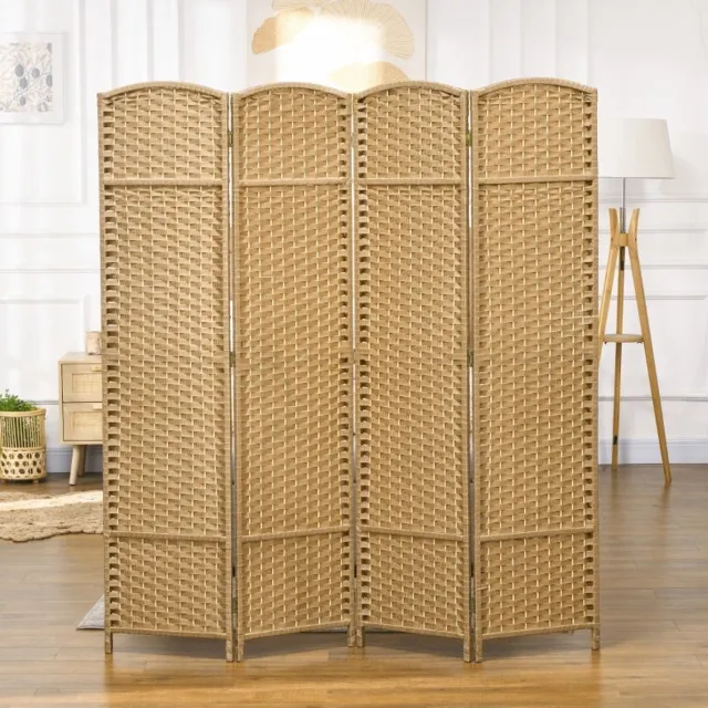 MIVRAY Kamerscherm – Opvouwbare Privacywand – 160 x 170 cm – Hout – Natuurlijk Hout – Woonkamer, Slaapkamer En Thuiskantoor – 4-Delig