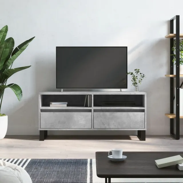vidaXL Tv-meubel 100x34,5x44,5 cm bewerkt hout betongrijs grijs, foto 2