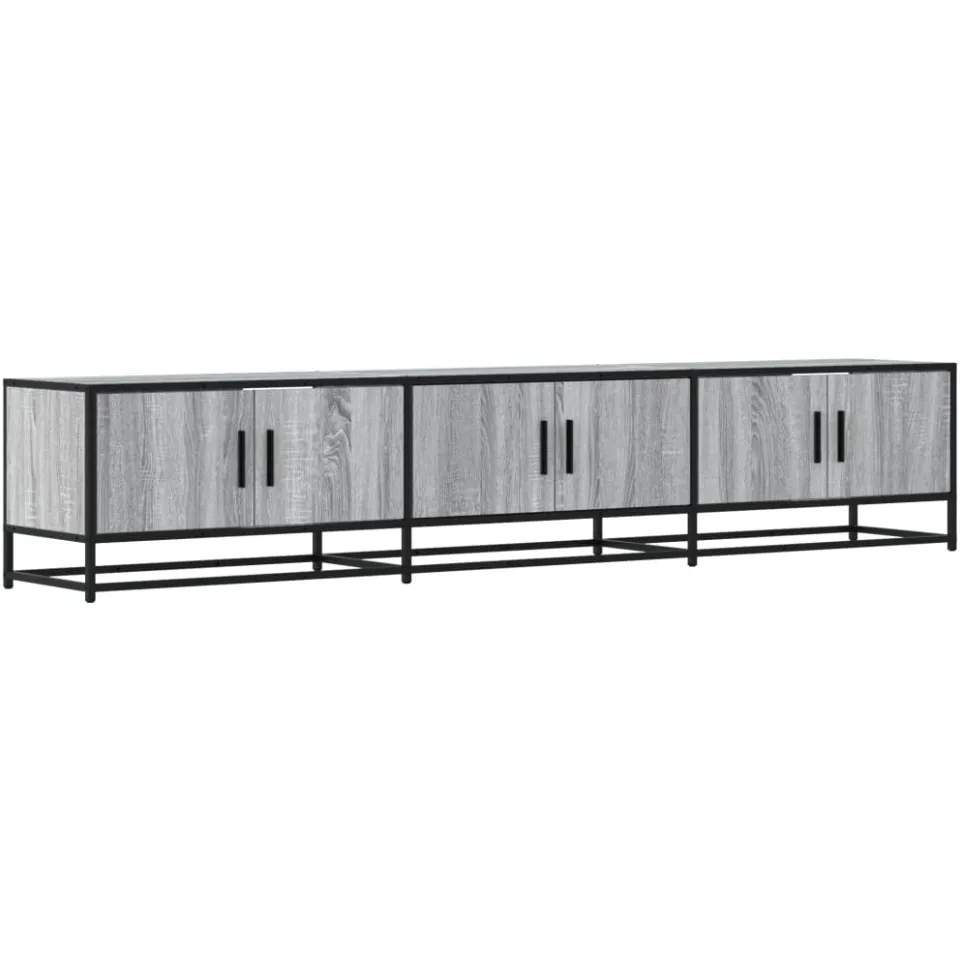 vidaXL Tv-meubel 210x35x41 cm bewerkt hout grijs sonoma eikenkleurig