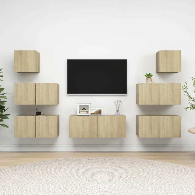 vidaXL 7-delige Tv-meubelset bewerkt hout sonoma eikenkleurig, foto 2