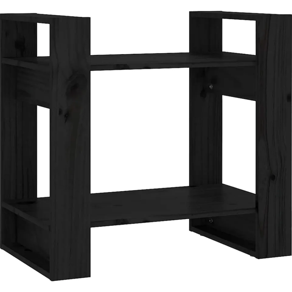 vidaXL Boekenkast/kamerscherm 60x35x57 cm massief grenenhout zwart