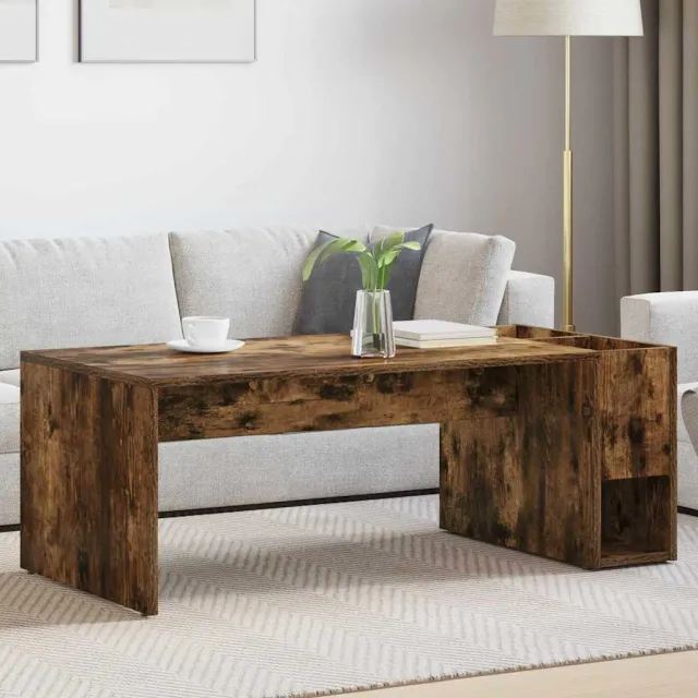 vidaXL Salontafel Gerookt eiken 101,5 x 50 x 37 cm Bewerkt hout, foto 2
