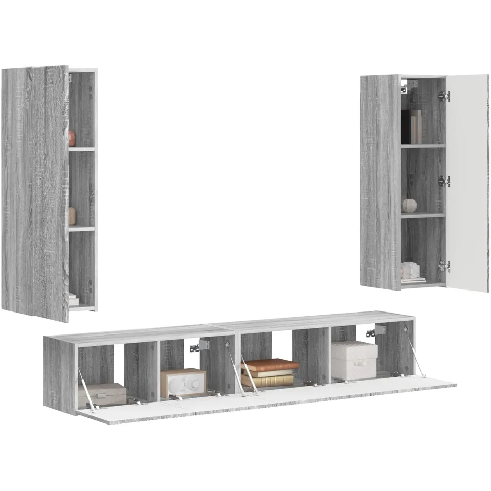 vidaXL Tv-meubelset 3 st 30 x 31 x 100 cm Grijs Sonoma