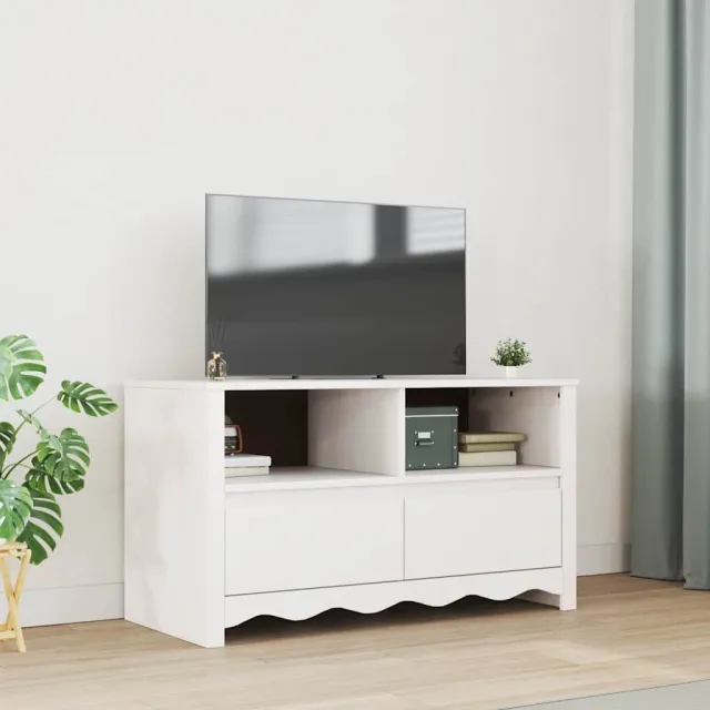 vidaXL TV-kast Drammen 99 x 43 x 55 cm Wit Massief grenenhout, foto 2