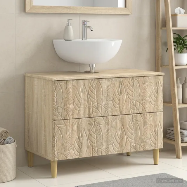 vidaXL Badkamer wastafelkast DELFT Sonoma Eiken 82 x 41 x 59 cm, foto 2