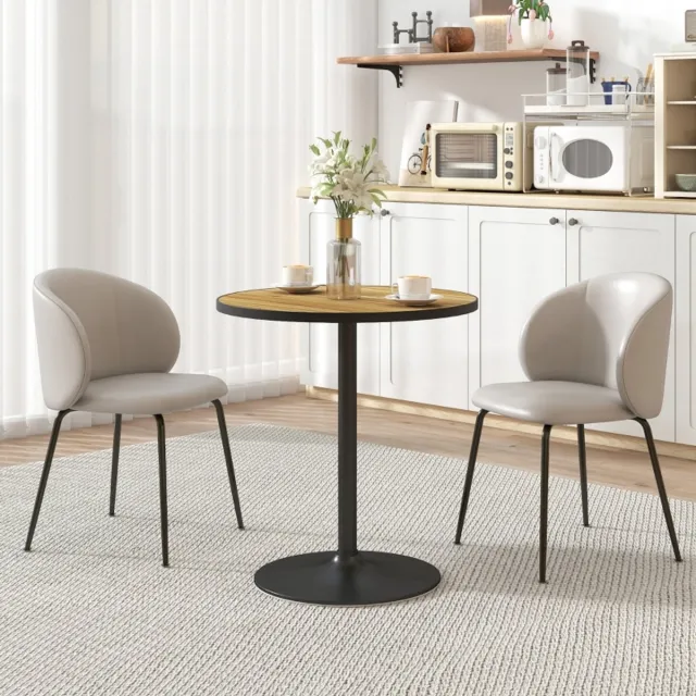 FloraGrace Eettafel - Ronde Tafel Voor 2 Tot 4 Personen - Compact Voor Keuken En Woonkamer - Hout - 70 x 76 Cm - Eiken
