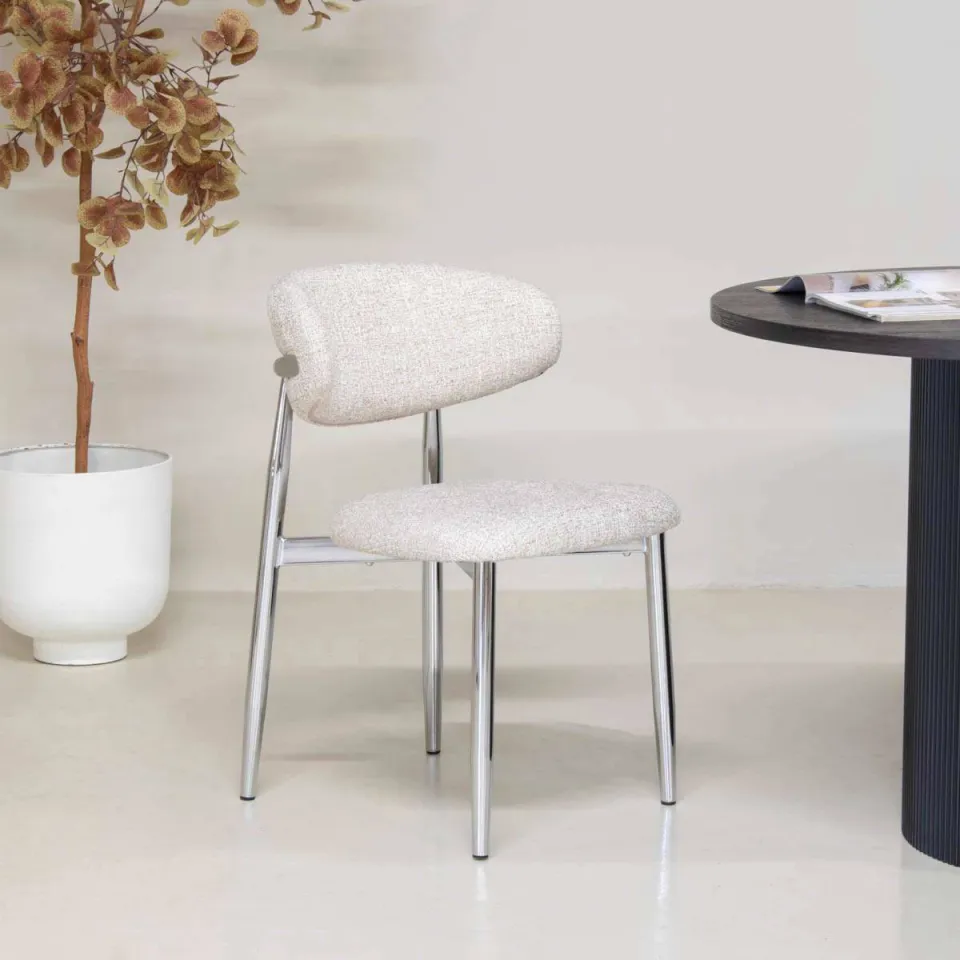 Giga Meubel Skara eetkamerstoel beige chrome, foto 7