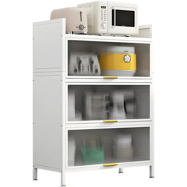 FOXSPORT Keukenkasten - Vrijstaande Keuken Opbergkast - Keukenonderkasten met opklapbare deuren - Dressoir - Kast - Keuken - Huiskamer - Wit - 60x32x112cm Wit-4
