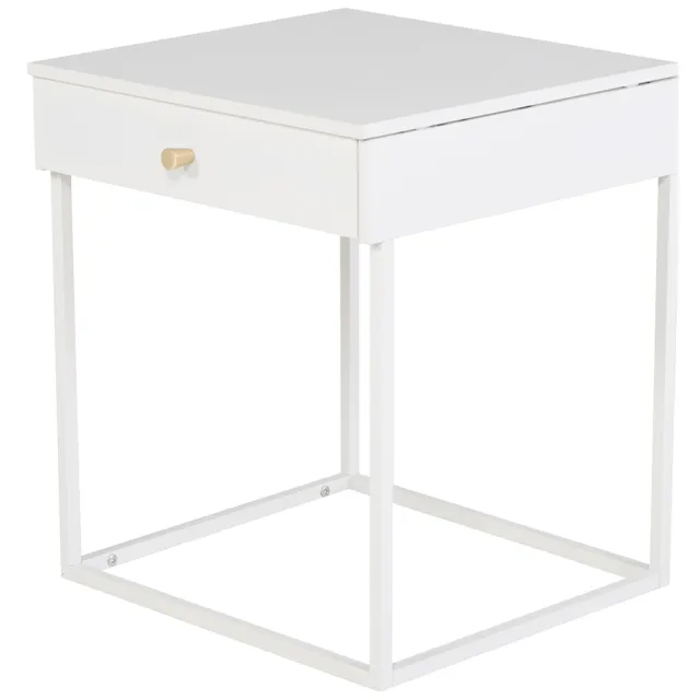 Nest living Lewis metalen nachtkastje wit - 43 x 41 cm