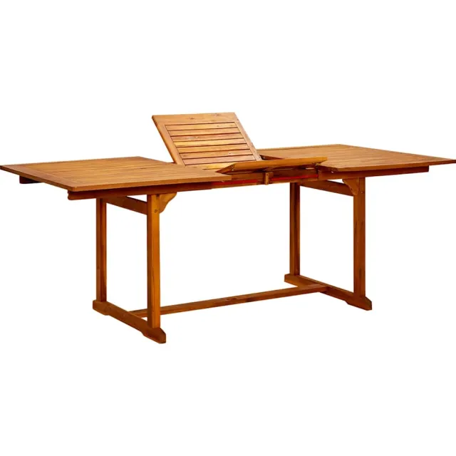 vidaXL Tuintafel (150-200)x100x75 cm massief acaciahout Bruin