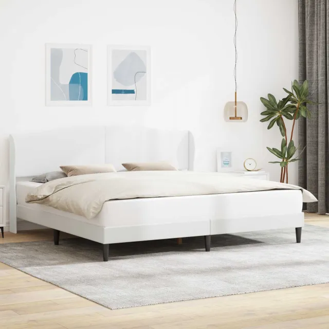 vidaXL Bedframe met hoofdeinde Wit 200 x 200 cm Kunstleer