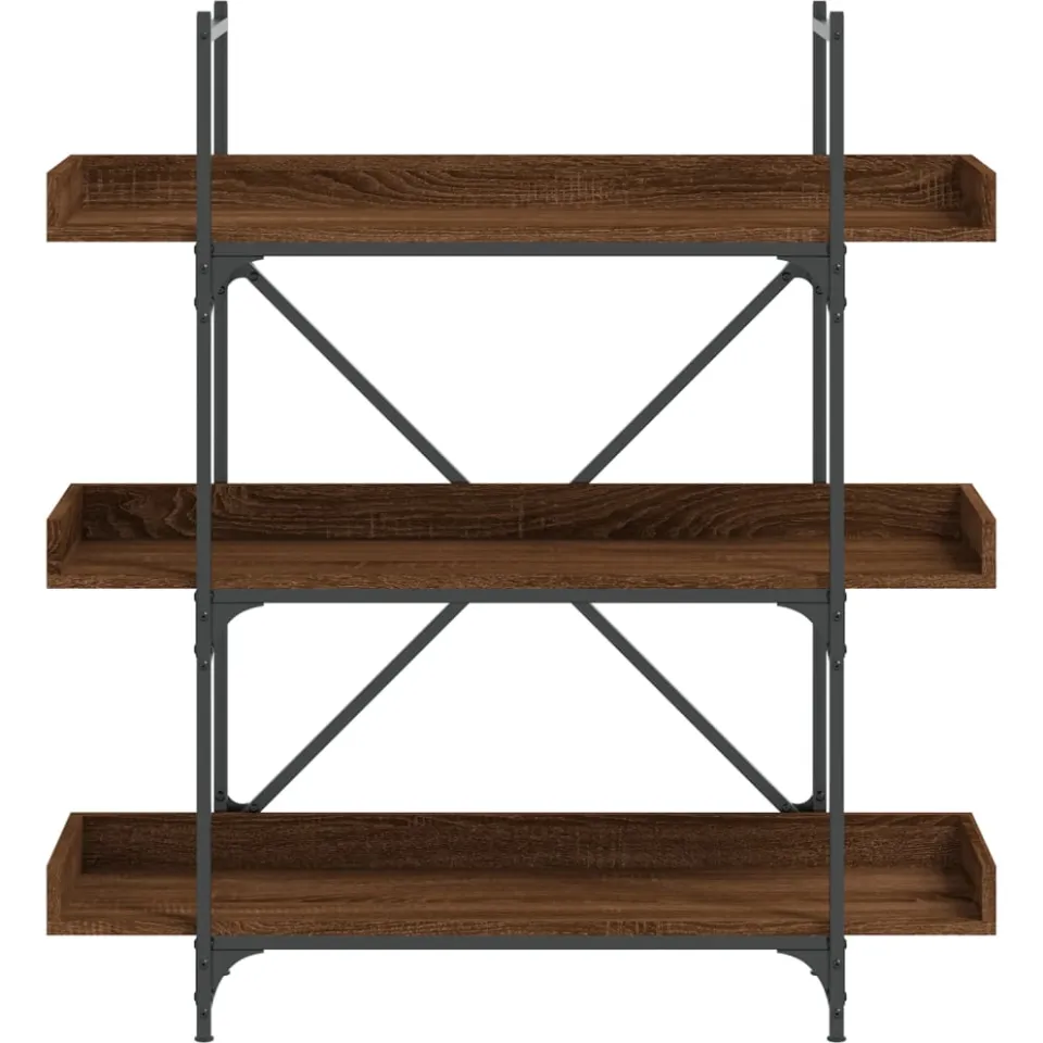 vidaXL Bookcase 3-laags 39.4 x 13.0 x 42.7 in Brown Oak, foto 4