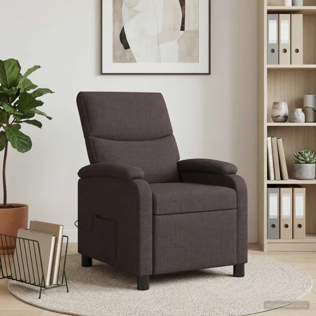 vidaXL Massage Recliner Donkerbruin Stof