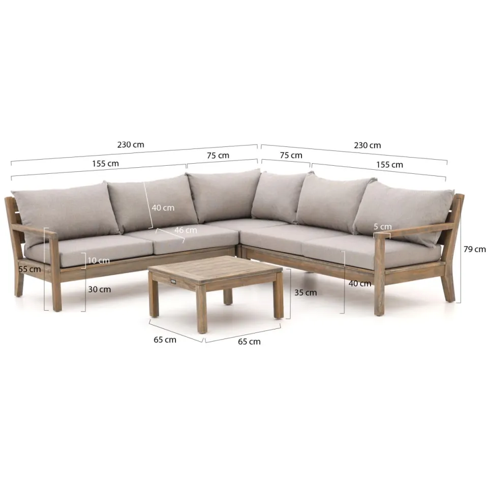 ROUGH Furniture ROUGH Batang hoek loungeset 4-delig bruin, foto 2