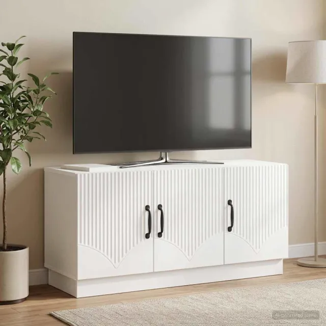 vidaXL Tv-meubel 99 x 34,5 x 47 cm Hoogglans Wit Bewerkt hout