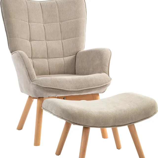 GranMaison Fauteuil - Relaxzetel - Relaxstoel - Relaxfauteuil - Stoel - Voor één Persoon - Bruin Beige