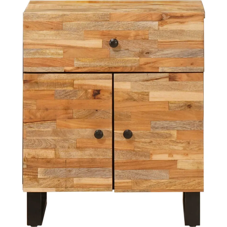 vidaXL Bed kast Bruin 50 x 33 x 60 cm Massief Mango Hout, foto 3