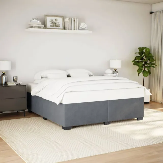 vidaXL Bedframe zonder matras 180x200 cm fluweel donkergrijs grijs