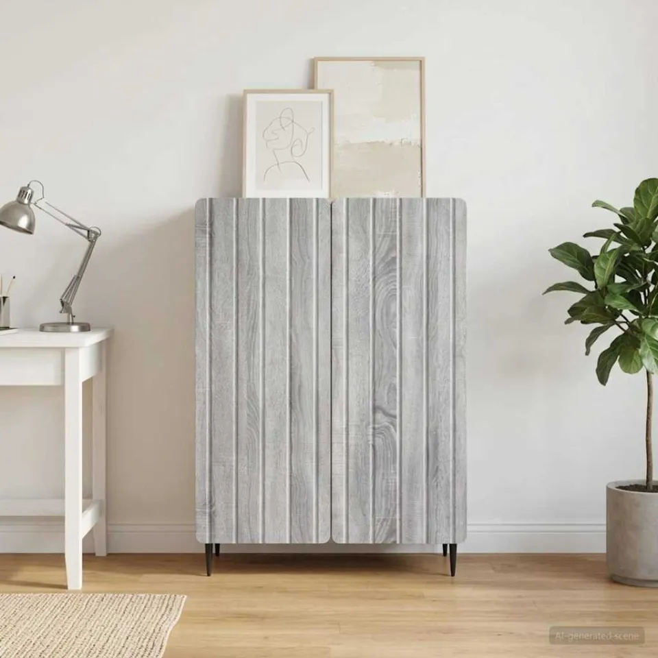 vidaXL Dressoir Grijs sonoma 66 x 34,5 x 92 cm Bewerkt hout, foto 3