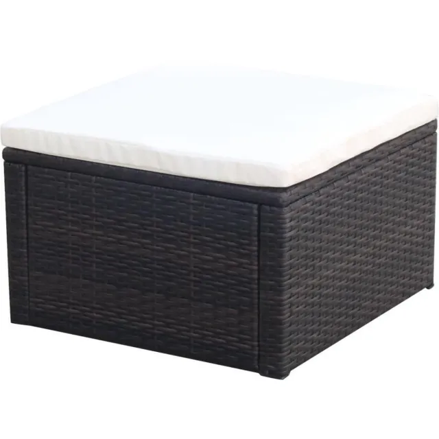vidaXL Voetenbank/poef - bruin - 53x53x30 - cm - poly - rattan