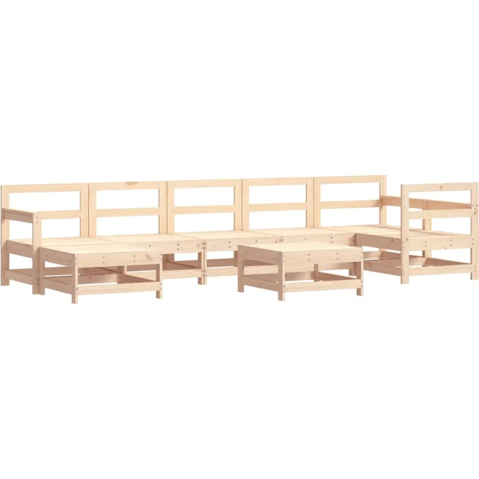vidaXL 8-delige Loungeset massief grenenhout Bruin