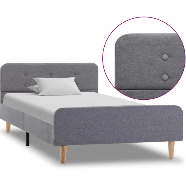 vidaXL Bedframe stof lichtgrijs 100x200 cm