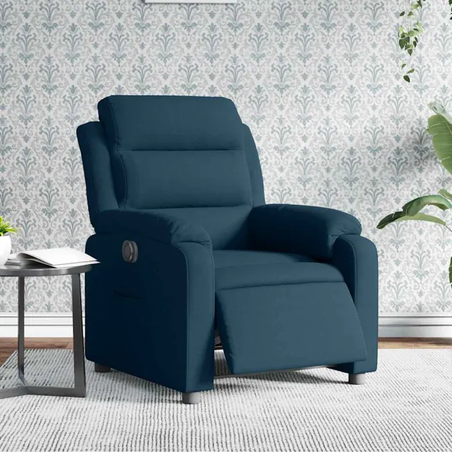 vidaXL Fauteuil elektrisch verstelbaar fluweel blauw