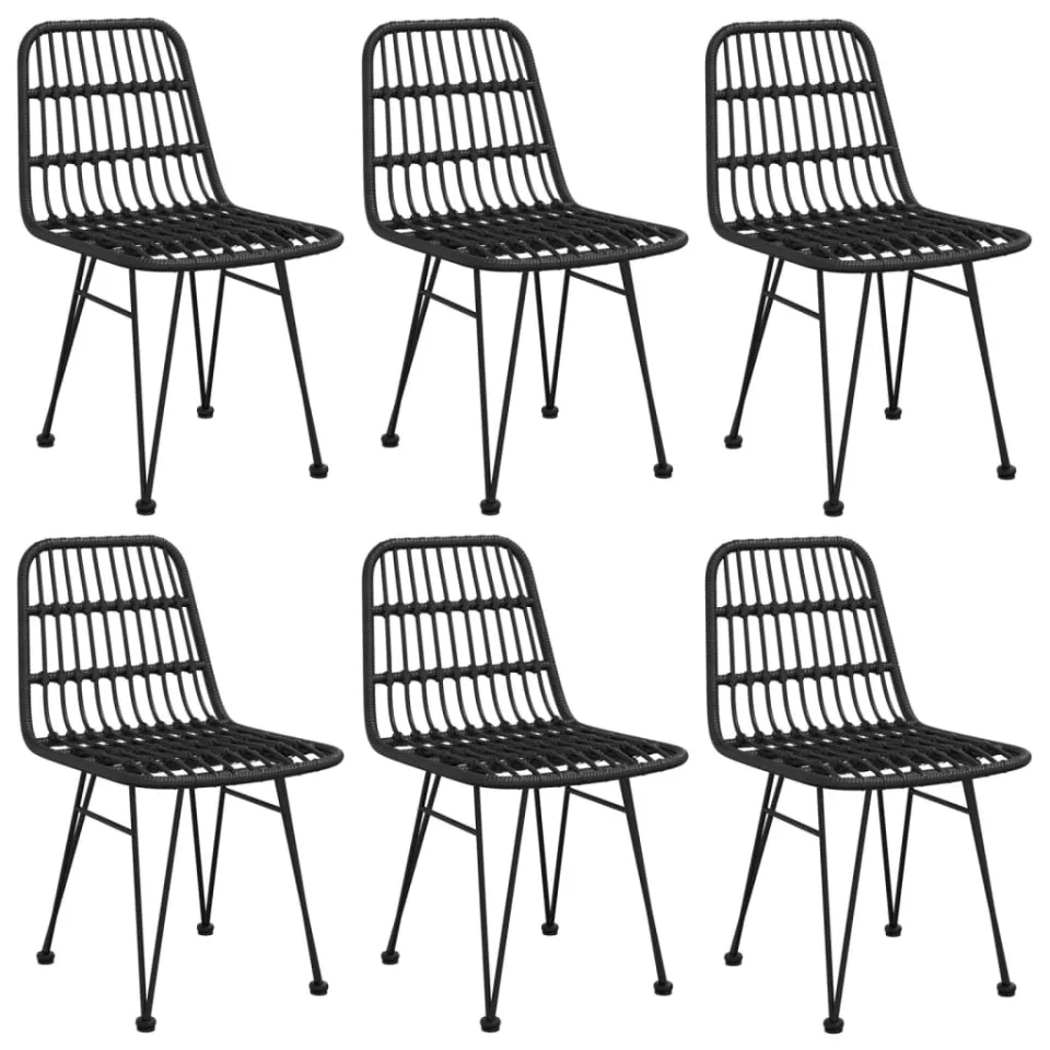 vidaXL 7-delige Tuinset poly rattan zwart, foto 3
