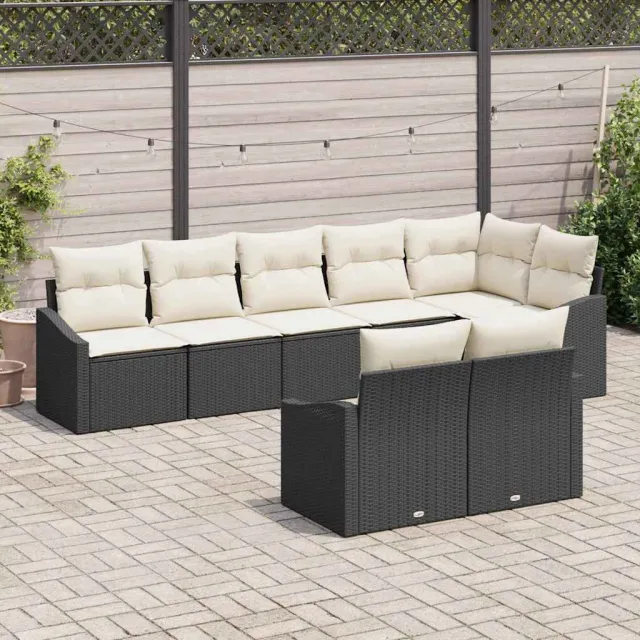 vidaXL Bankstel 8 st Zwart poly rattan, foto 2